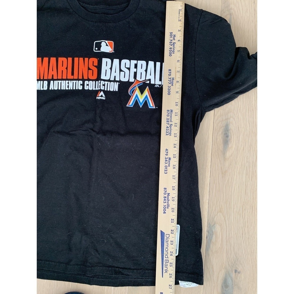 Majestic Miami Marlins Baseball Black Long Sleeve Shirt Size Large - Picture 9 of 11